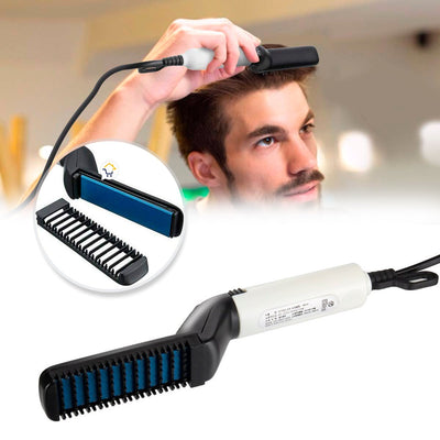 Plancha Alisadora Barba Cabello Hombre Cepillo Eléctrico LY5