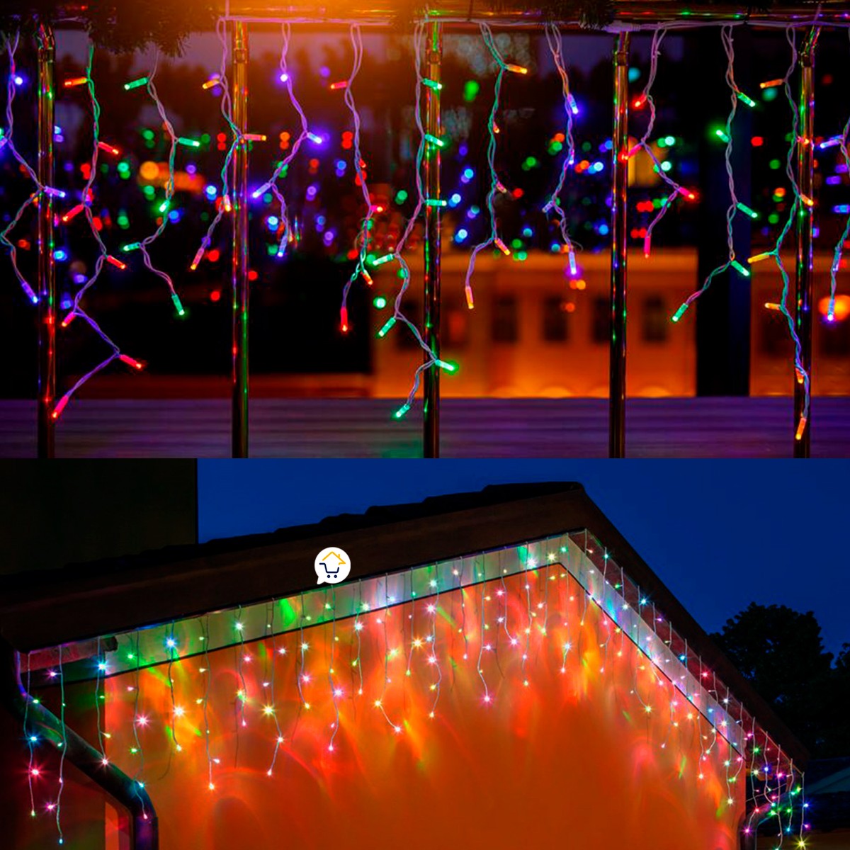 Cortina LED Intercalada 9 m 300 Luces Navidad Multicolor 300LEDCM3