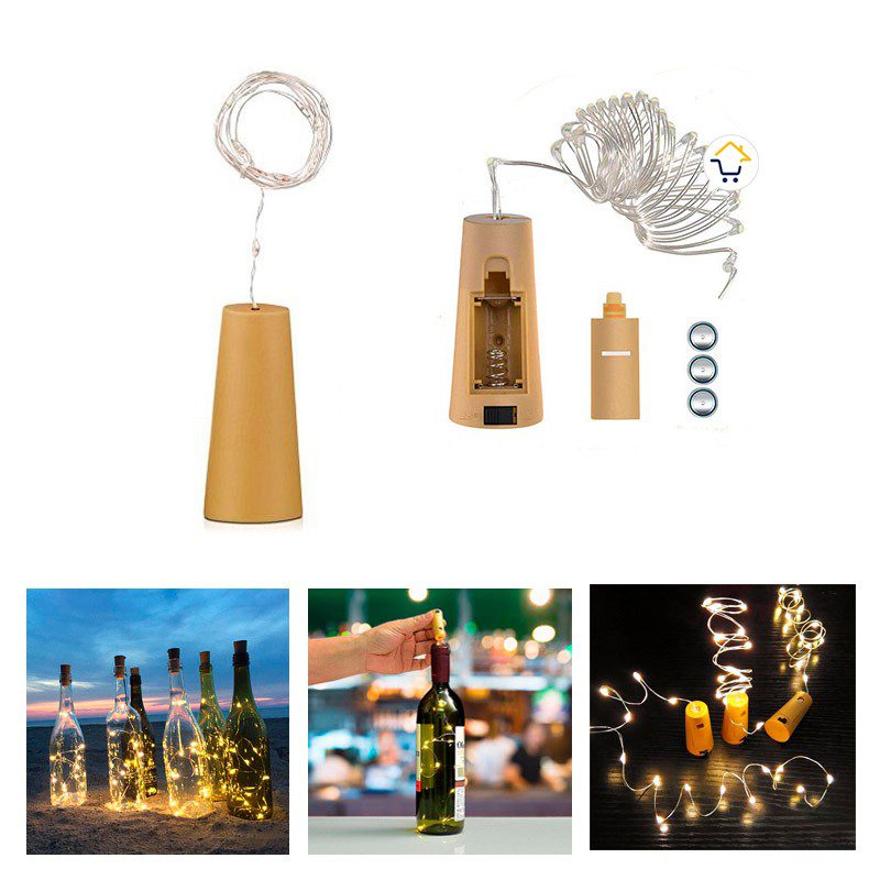 Luz Led Alambre Tipo Corcho Decoración Botellas X 15 Luces RF 42-1