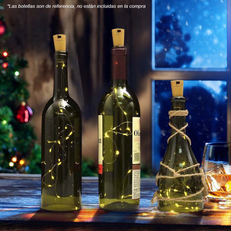 Luz Led Alambre Tipo Corcho Decoración Botellas X 15 Luces RF 42-1