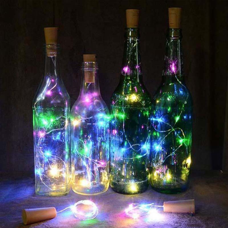 Luz Led Alambre Tipo Corcho Decoración Botellas X 15 Luces RF 42-1