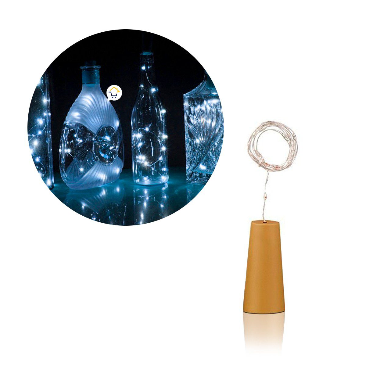 Luz Led Alambre Tipo Corcho Decoración Botellas X 15 Luces RF 42-1