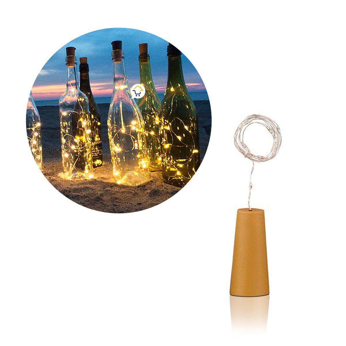 Luz Led Alambre Tipo Corcho Decoración Botellas X 15 Luces RF 42-1