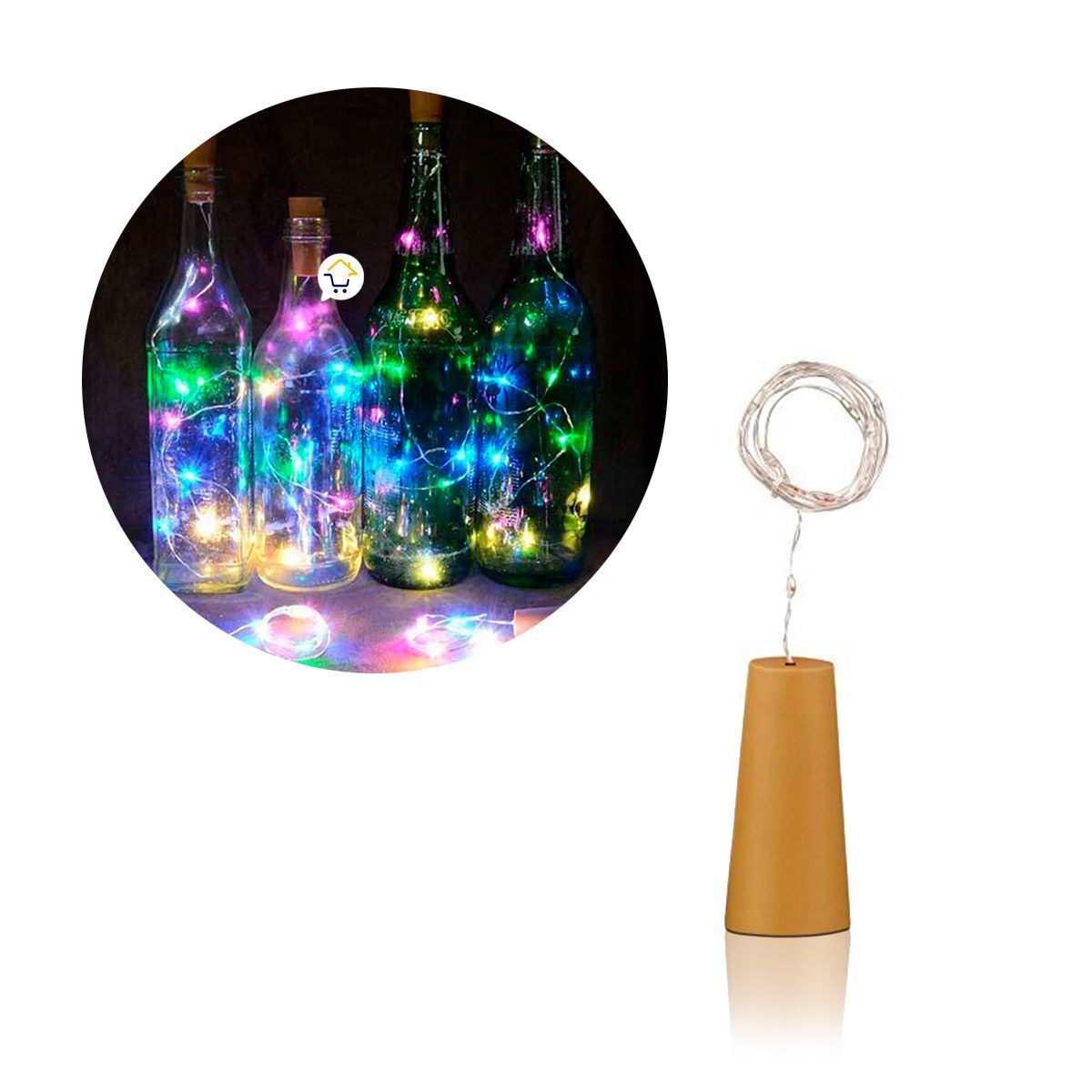 Luz Led Alambre Tipo Corcho Decoración Botellas X 15 Luces RF 42-1