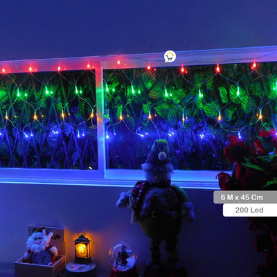 Extensión Luz Led Cenefa 200 LED 6 Metros Luces Navidad Multicolor 2172