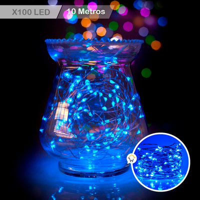 Extensión Micro LED Lineal 10m 100 Luces Navidad Azul 1542