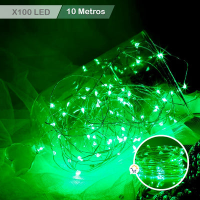 Extensión Micro LED Lineal 10m 100 Luces Navidad Verde 1544