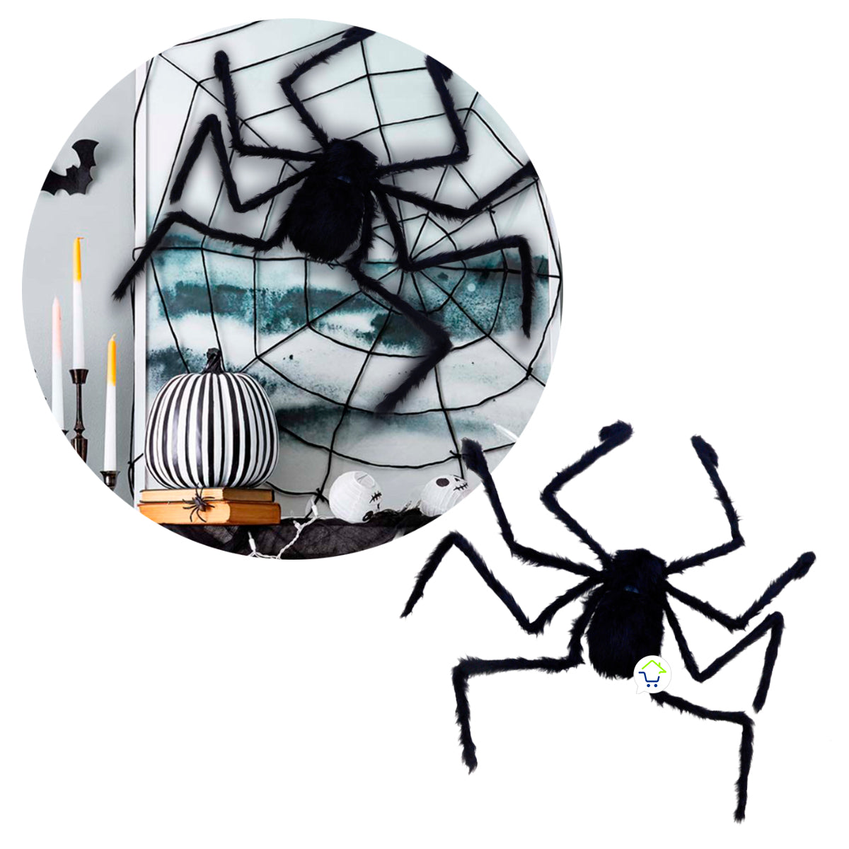 Araña Peluda Gigante Realista Decoración Halloween OF-731