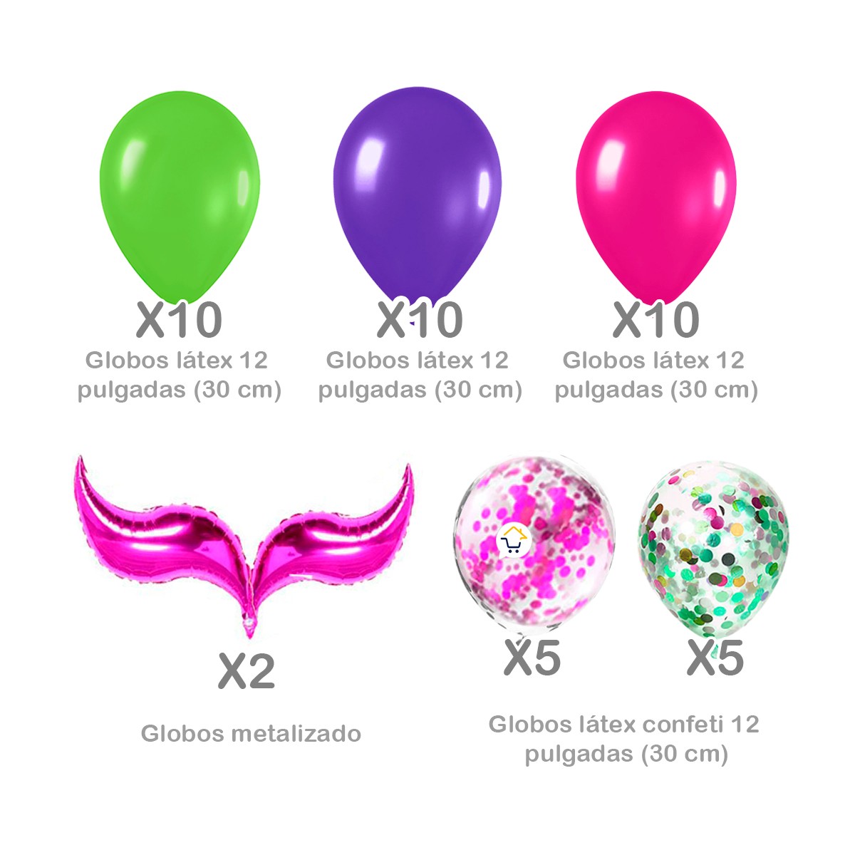 Kit Decoración Globos Cola Sirena Fiesta Temática Cumpleaños OE135