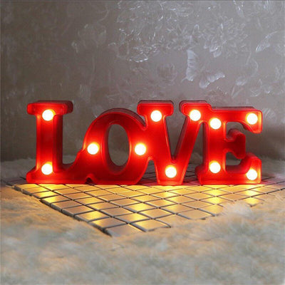 Lámpara Decorativa 3D Luz Led Letra Love Hogar Romántico RF 195