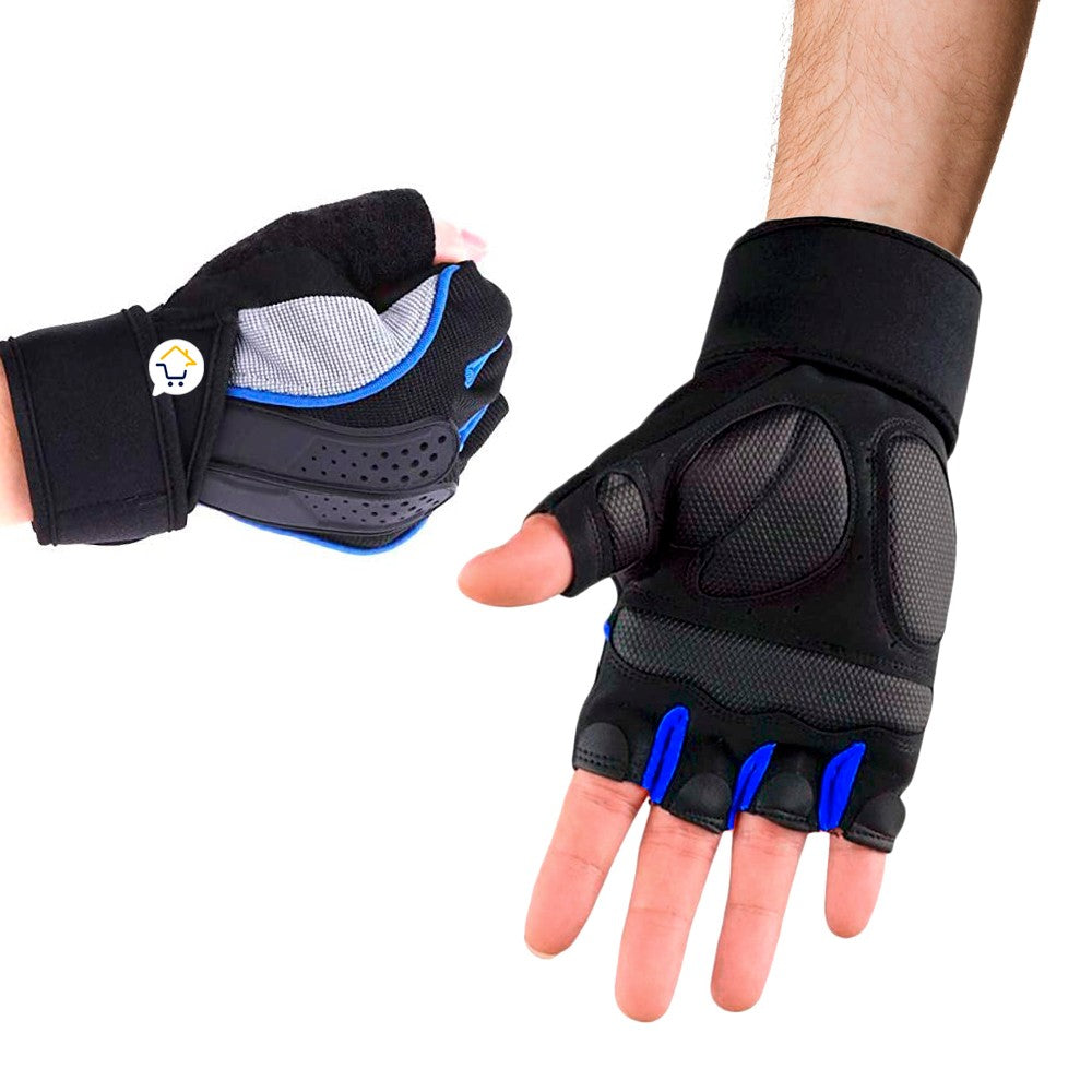 Guantes Medio Dedo Antideslizantes Gimnasio Deporte HD1163