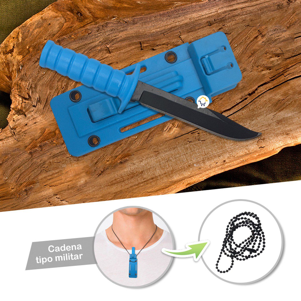 Mini Cuchillo Táctico Camping Abrecartas Con Cadena CD05