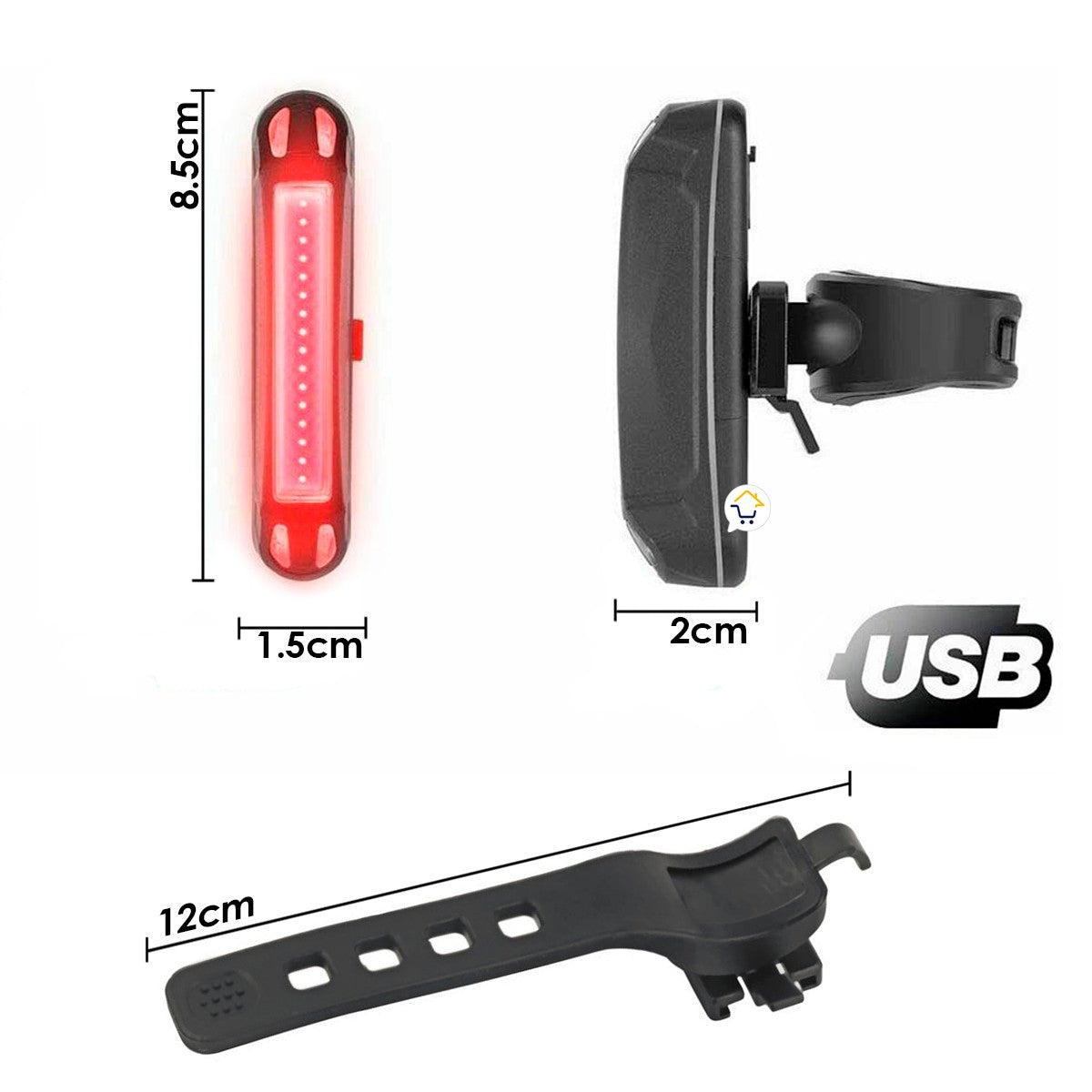 Stop Bicicleta Impermeable Luz Led Recargable Ciclismo OF399