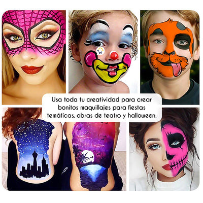 Pinta Caritas Maquillaje Halloween Fiestas 8 Colores NA080