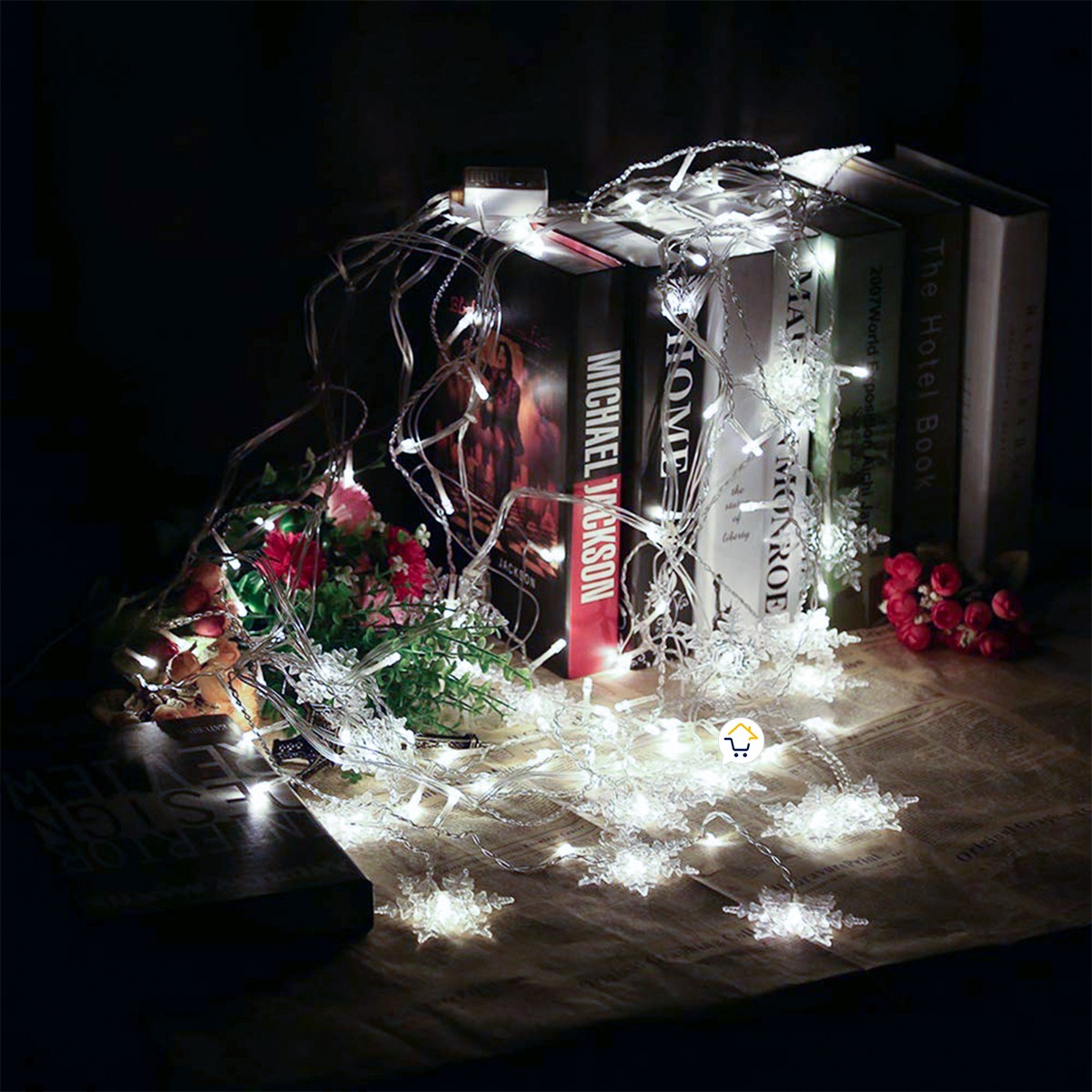 Luces Led Copos De Nieve 6 M Extensión Cortina Luz Navidad Blanco 2086B