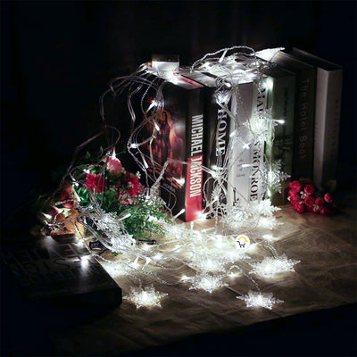 Luces Led Copos De Nieve 6 M Extensión Cortina Luz Navidad Blanco 2086B