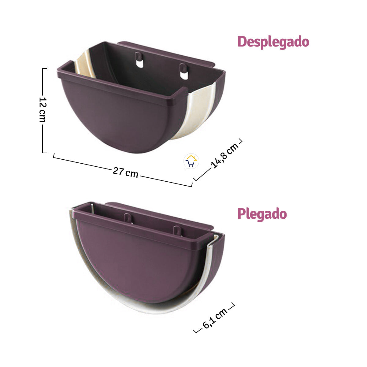 Basurero Plegable Cocina Pequeño Papelera Multiusos COCI147