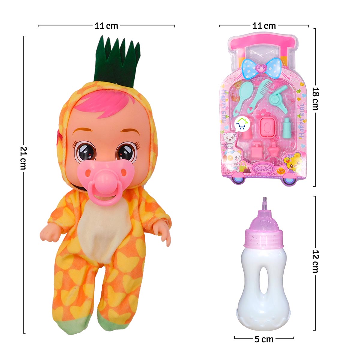 Muñeca Bebé Con Sonidos Realistas Tetero y Accesorios HY811