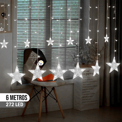 Luces Led Estrella X272 LED Cortina Luces 6m Navidad Blanco H1801TCB