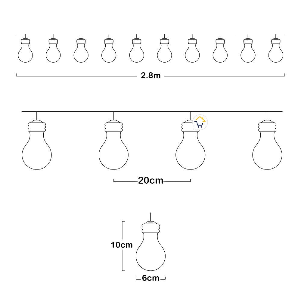 Extensión Micro Led Estilo Bombillo x10 Multicolor TX50Q