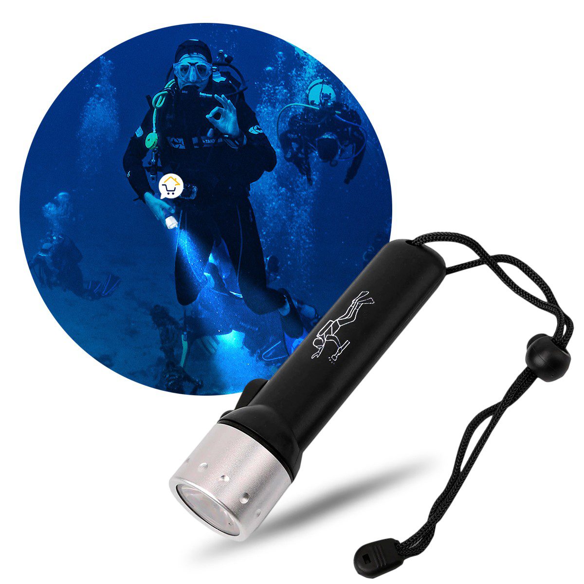 Linterna Acuática Buceo Mano Sumergible Potente Resiste Agua RF 5108