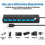 Multipuertos USB 2.0 Interruptor Individual LED 7 puertos HUB