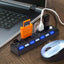 Multipuertos USB 2.0 Interruptor Individual LED 7 puertos HUB