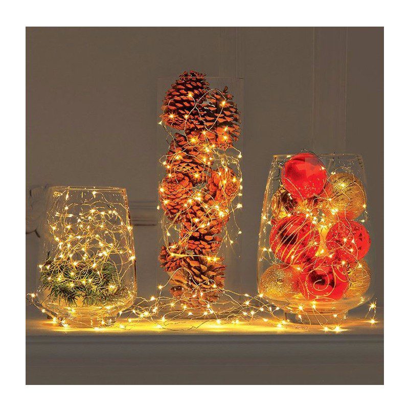 Luces Micro Led Decoración Luz Navidad X 100 Luces Amarilla