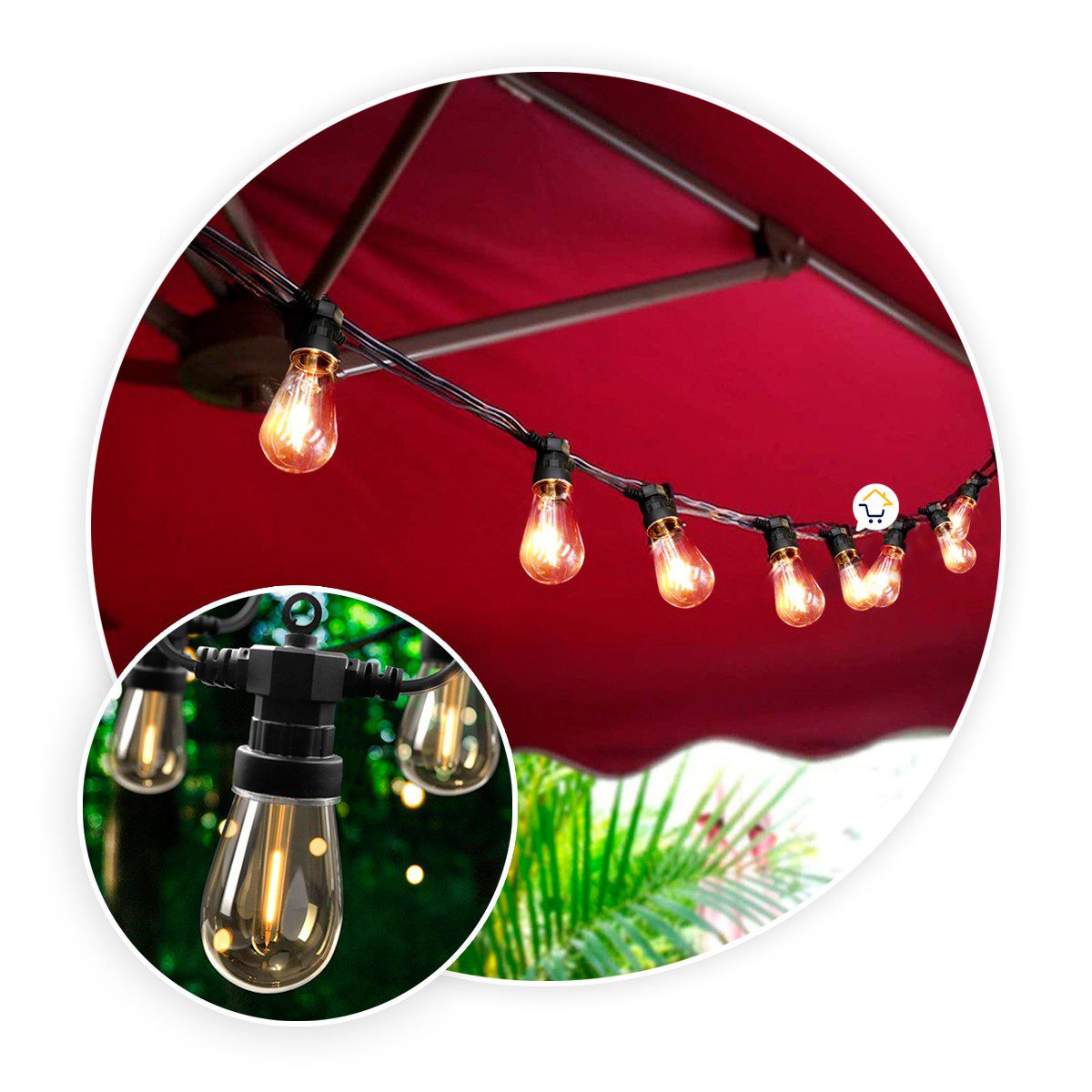 Extensión LED Bombillos x10 Vintage Luces Decoración LBN10N