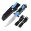 Cuchillo Para Buceo Acuático Táctico Pesca + Estuche y Correas RF 313
