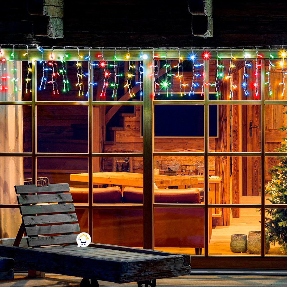 Cortina Led 3 Mts x 45 Cm 100 Led Multicolor Luces Navidad 1323