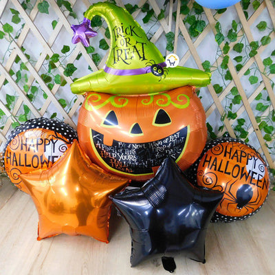 Bouquet Globos Metalizados X5 Fiesta Decoración Halloween GH01