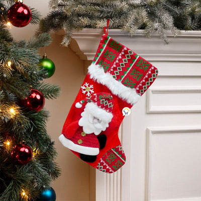 Bota Navideña Roja Media Colgante Decoración Navidad FM0028