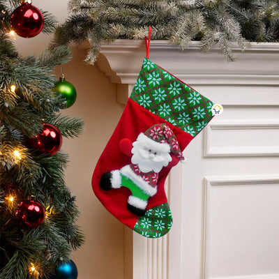Bota Navideña Roja Media Colgante Decoración Navidad FM0028