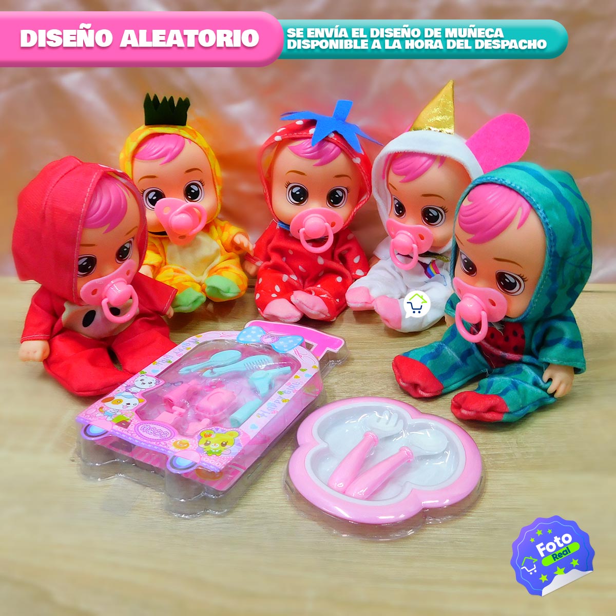 Muñeca Bebé Con Sonidos Realistas Tetero y Accesorios HY811