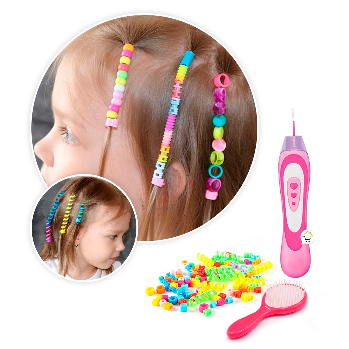 Set De Peinados Chaquiras Accesorios Cabello Juguete Infantil MBK205A