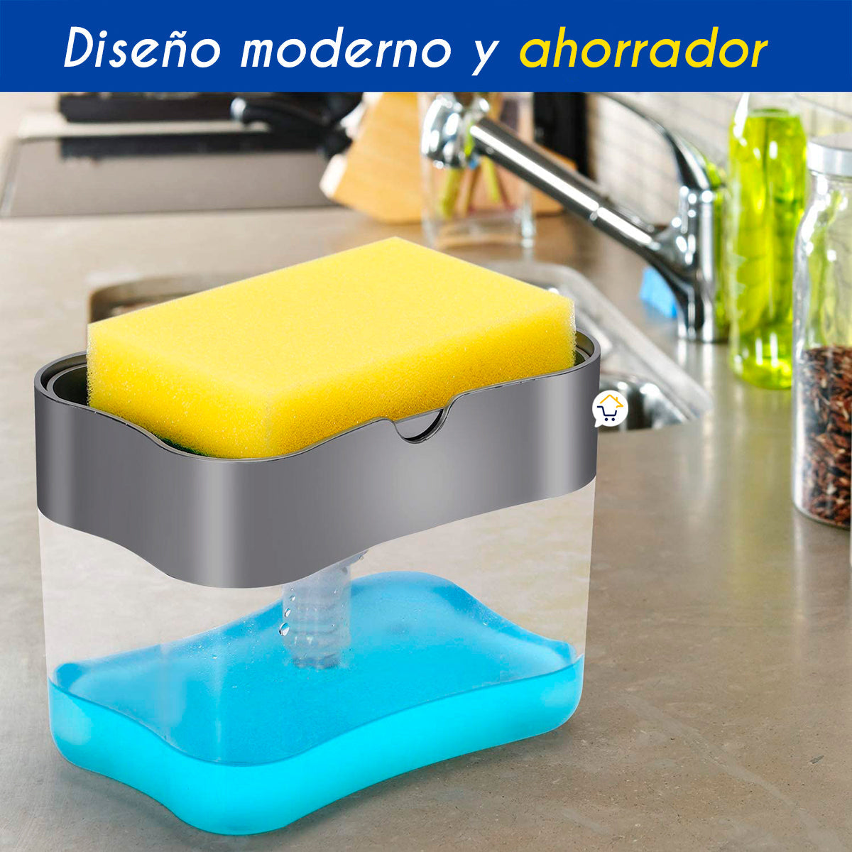 Dispensador Jabón Lavaplatos Esponja Cocina DSCO02