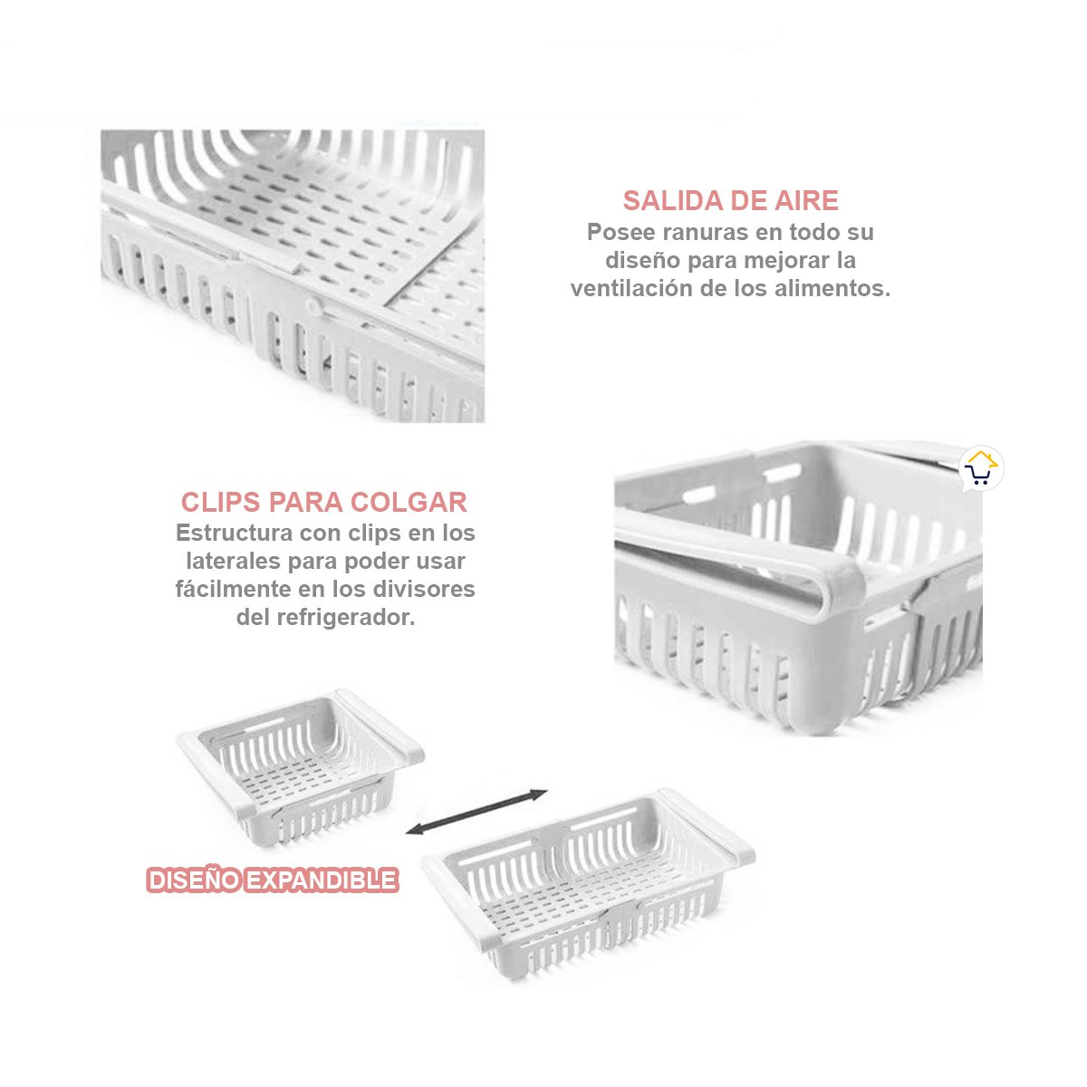 Organizador Expandible Para Nevera Estante Almacenamiento CAP00031