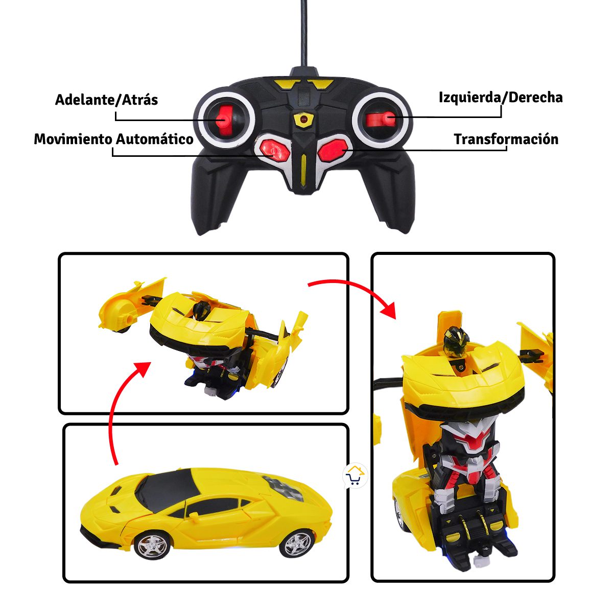 Carro Transformer Control Remoto Juguete Camaro Luces Movimientos MG20 Productopolis