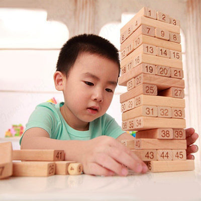 Torre Tipo Jenga 48 Bloques En Madera Juego de Mesa + Dados