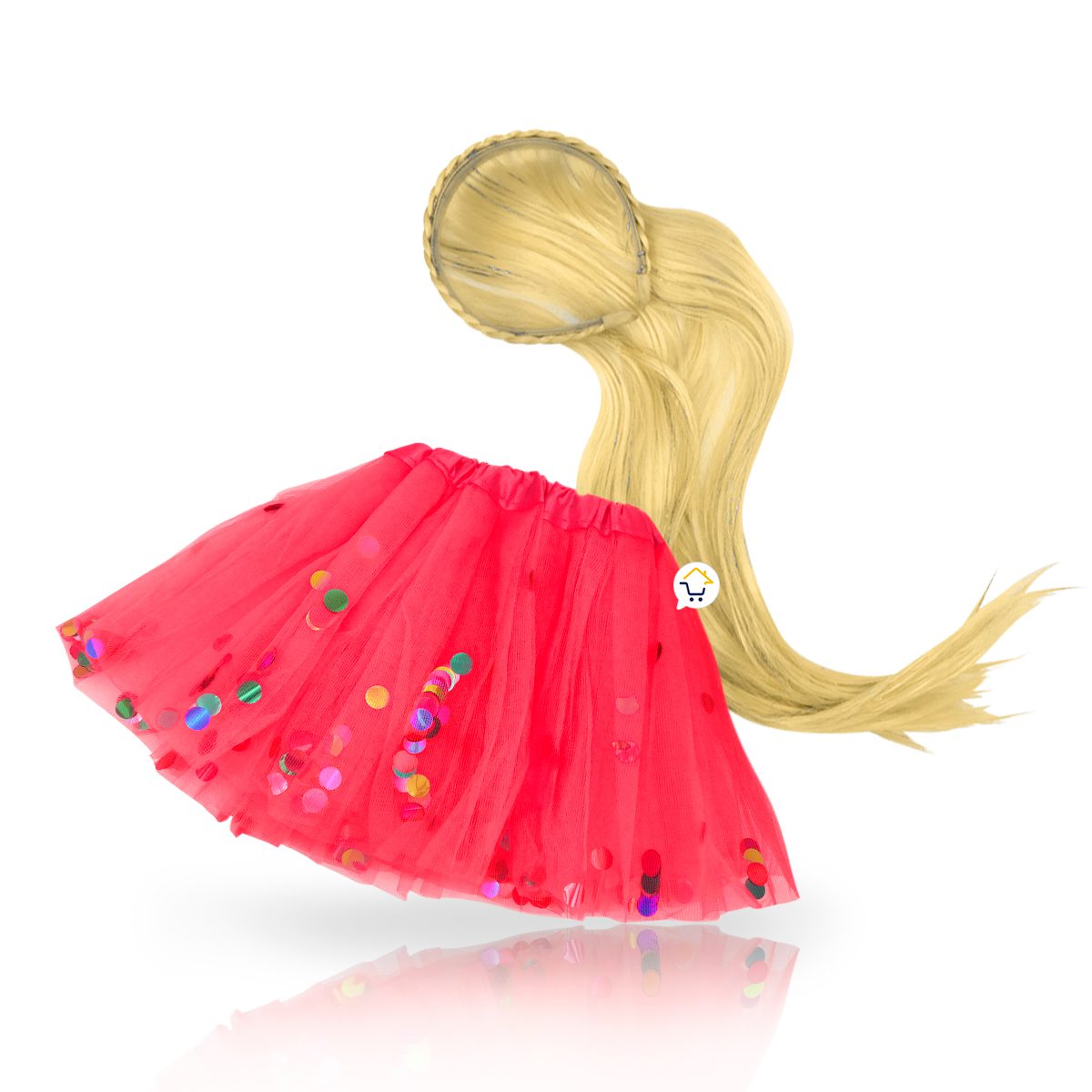 Diadema Extensiones Glitter + Tutu Colores Niña Disfraz 362202