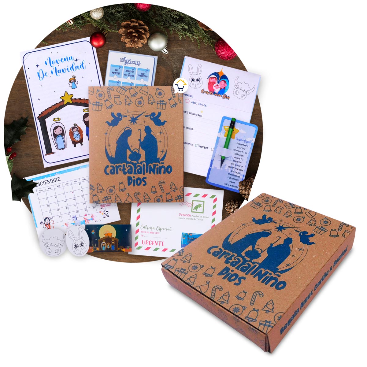 Kit Carta Al Niño Dios Caja Ritual Lista de Deseos Año Viejo Navidad KCND