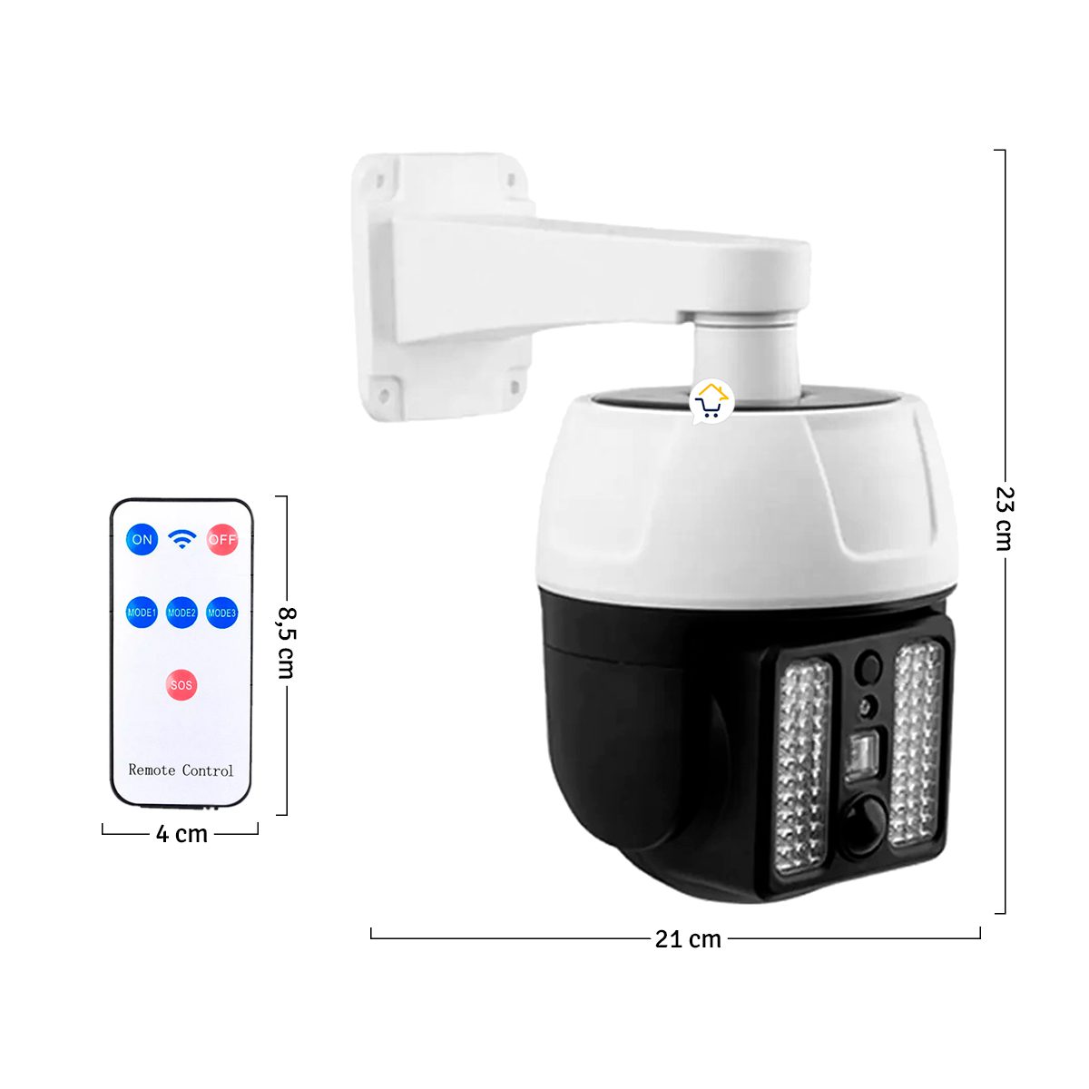 Lámpara Panel Solar Cámara Falsa Reflector Exterior Sensor Movimiento HW51181