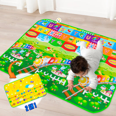 Tapete Infantil Grande 2 En 1 Suave Niños Bebés Pj67